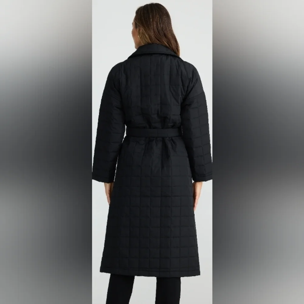 Etcetera Long Quilted Diamond Coat Size Large